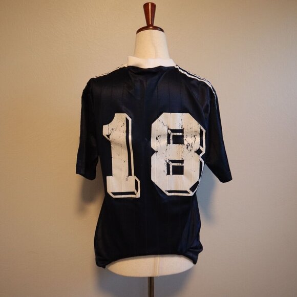 Vintage Navy Blue Adidas Jersey 18 Size Small - Picture 1 of 6